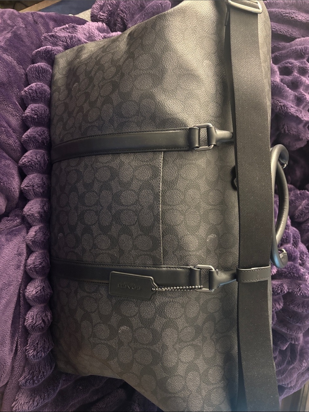 Coach Men's Black Signature Duffel Bag - Picture 2 of 8